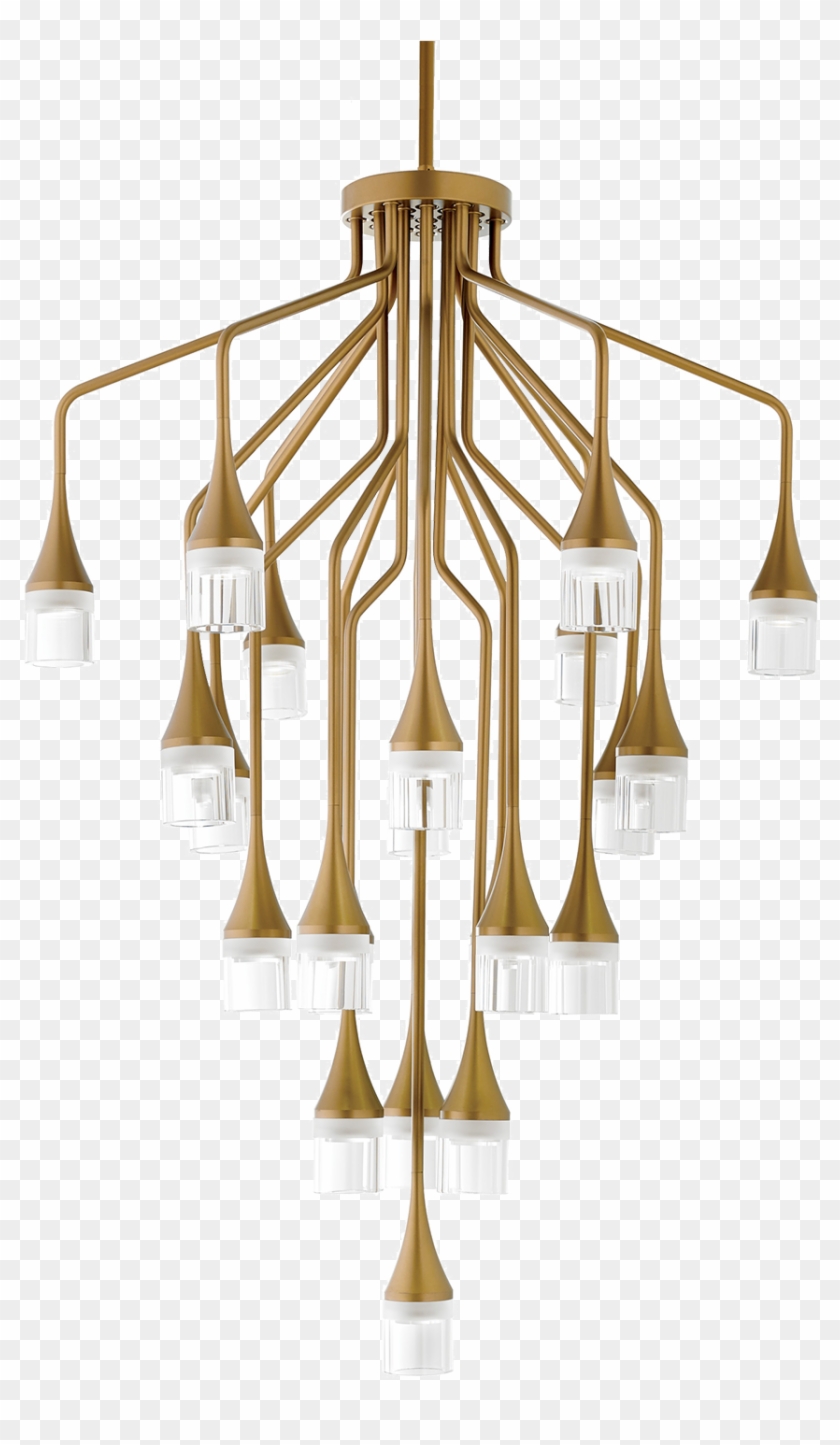 Patrona Chandelier In Satin Gold - Ceiling Fixture Clipart