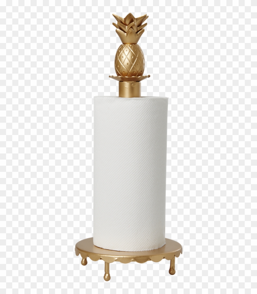 Gold Paper Towel Holder With Pineapple Decoration By - Paper Towel Holder Gold Clipart #5477661