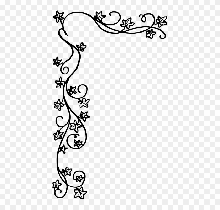 Flowers Vines Leaves Corner Border Swirls Decoration Floral Borders Black And White Clipart 5477882 Pikpng,Mehndi Tattoo Designs For Girls