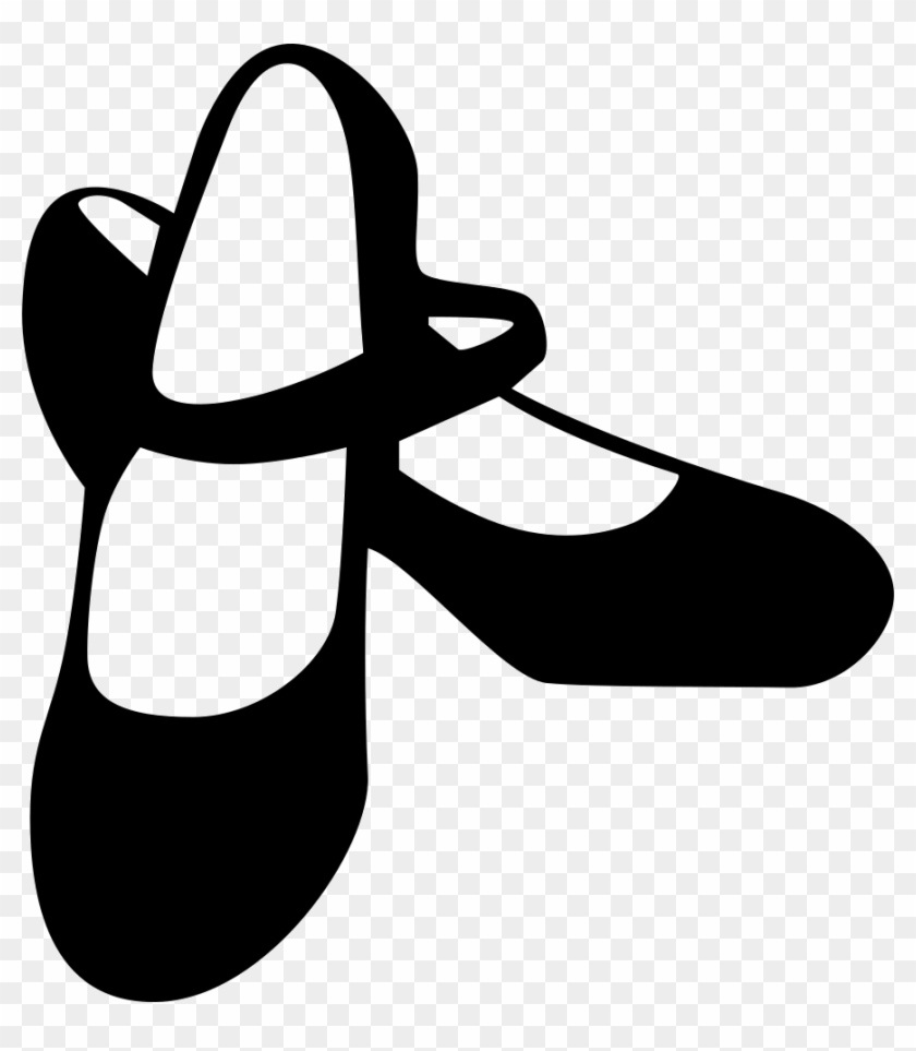 Flamenco Female Black Shoes Svg Png Icon Free Download - Dance Shoes Clipart Black And White Transparent Png #5478122