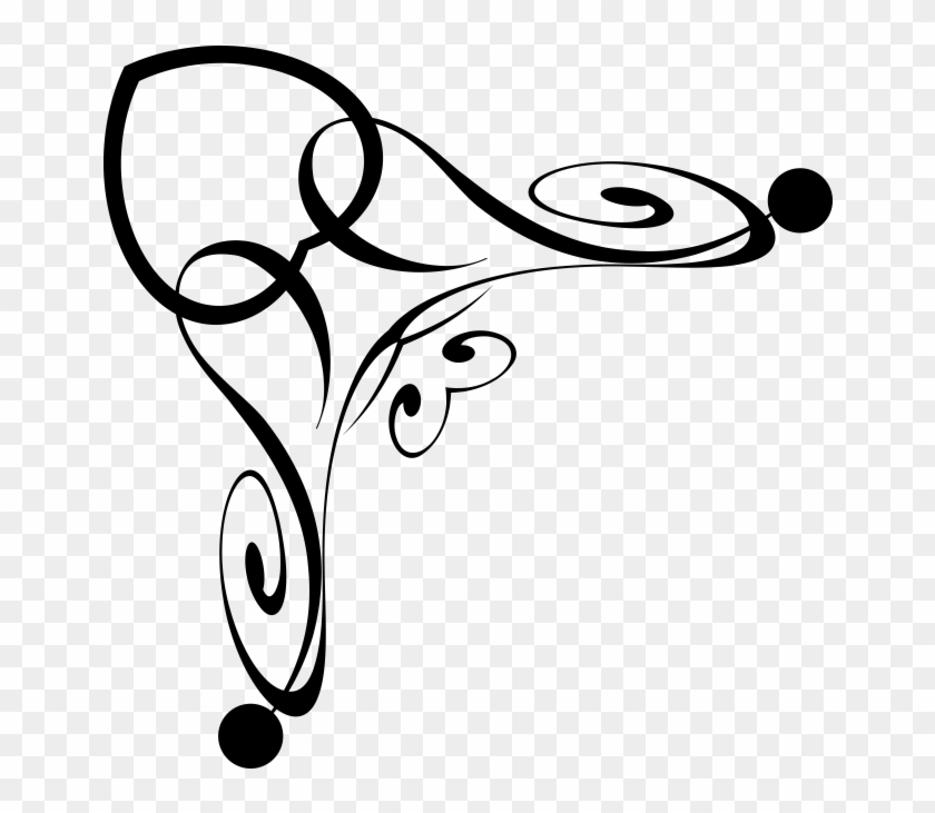 Ornamental Vintage Corner - Line Art Clipart