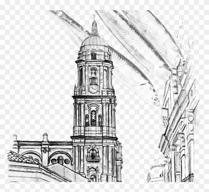 Espectaculo Flamenco - Catedral Malaga Sketch Clipart #5478624