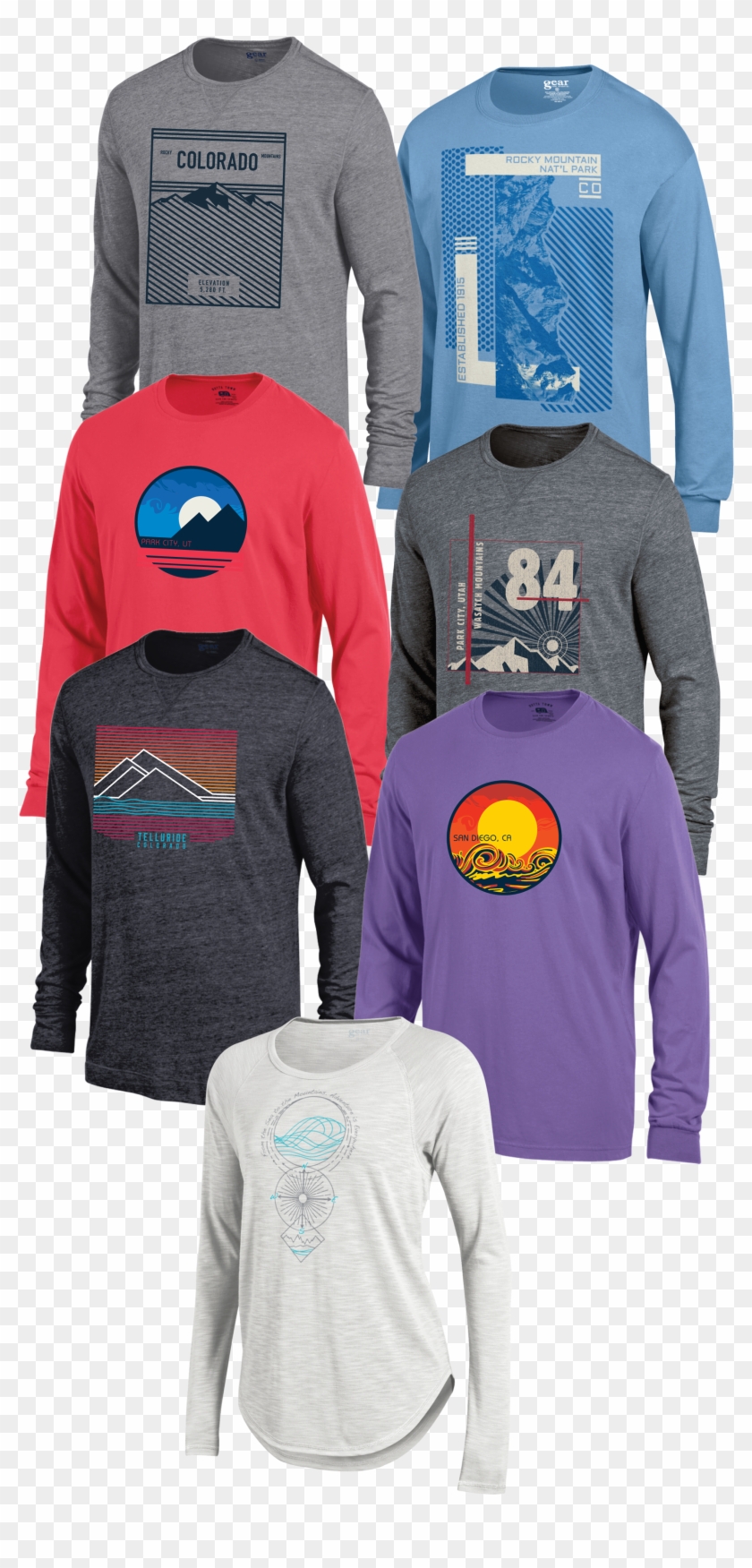 Geometric Designs - Long-sleeved T-shirt Clipart #5478747