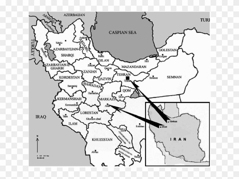 Map Of Iran Showing The Location Of Ornamental Plants - Map Clipart