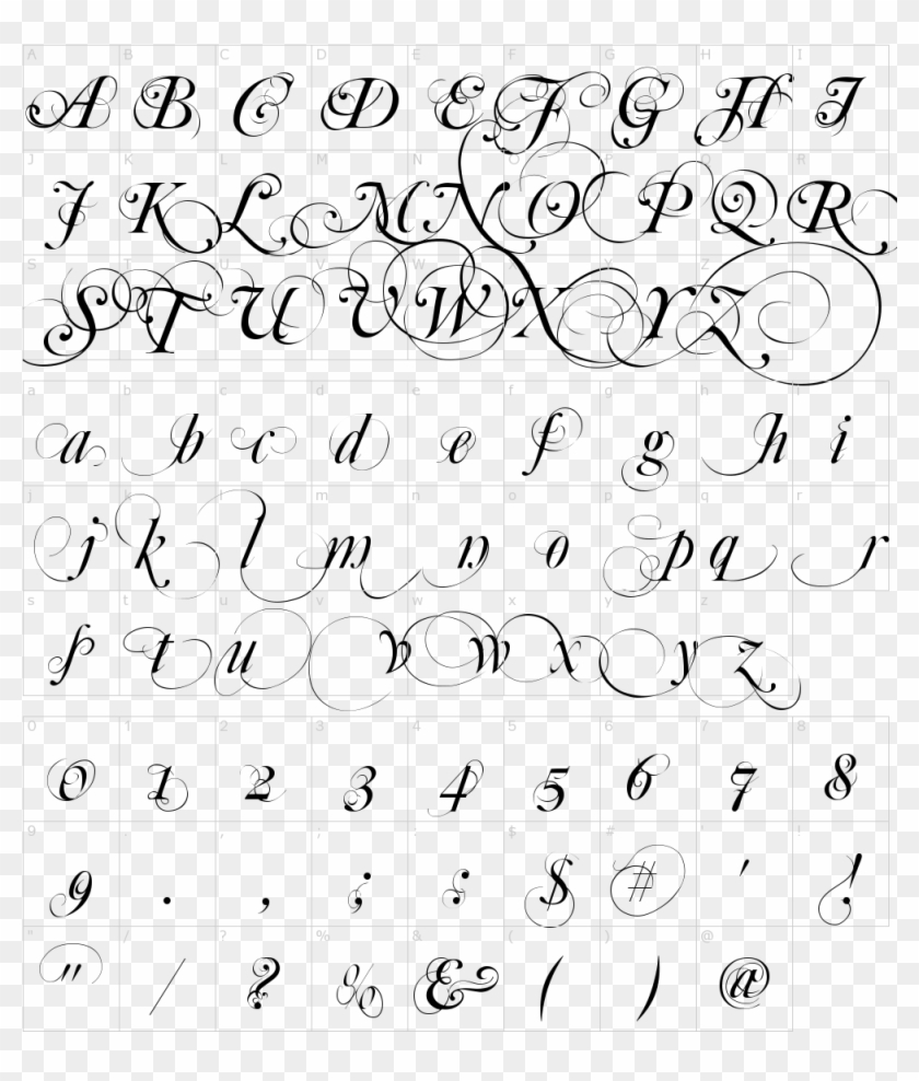 Font Characters - Calligraphy Clipart #5478906