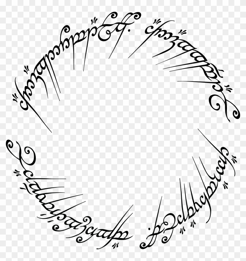 One Ring Png - One Ring Inscription Text Clipart