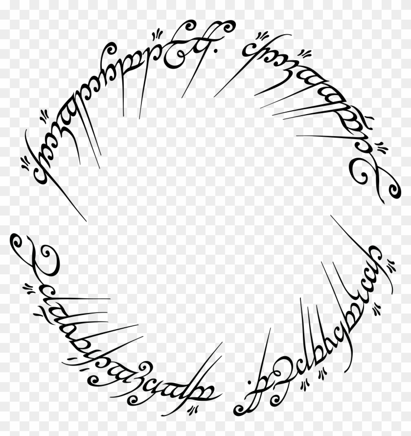 One Ring Png - One Ring Inscription Text Clipart #5479766