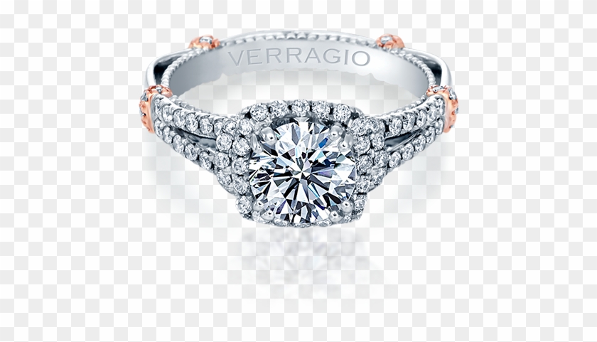 Verragio Parisian-dl117cu Halo Round Diamond Engagement - Diamond Clipart