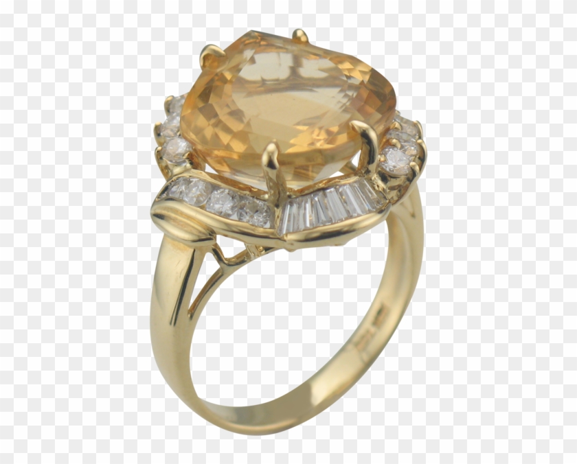 18k Yellow Gold Diamond & Golden Beryl Ring - Pre-engagement Ring Clipart