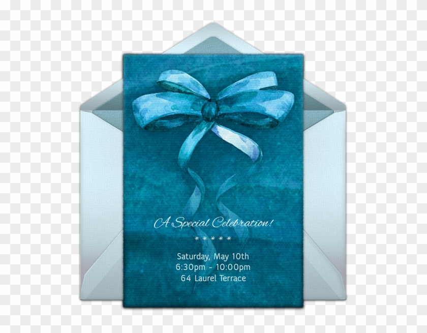 Watercolor Ribbon Online Invitation - Box Clipart #5480110