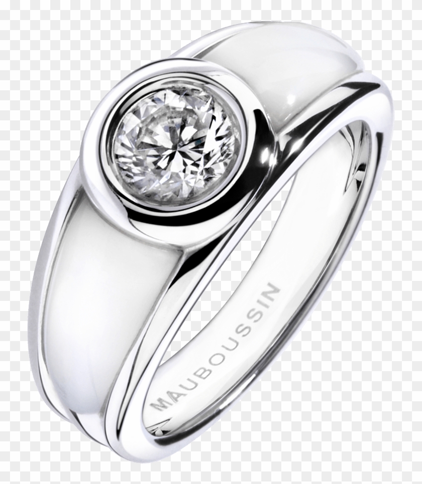 Ring Nadia, White Gold, Diamond, White Mother Of Pearl - Bague Nadia Mauboussin Clipart #5480444