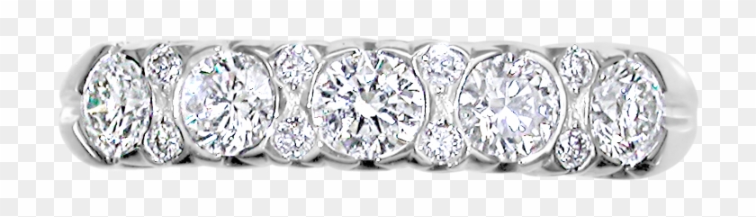 E W Adams 18ct White Gold Diamond Set Half Eternity - Diamond Clipart #5480686
