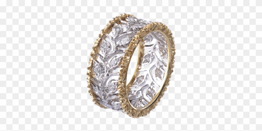 Yellow Gold, White Gold And Diamonds Ring - Engagement Ring Clipart