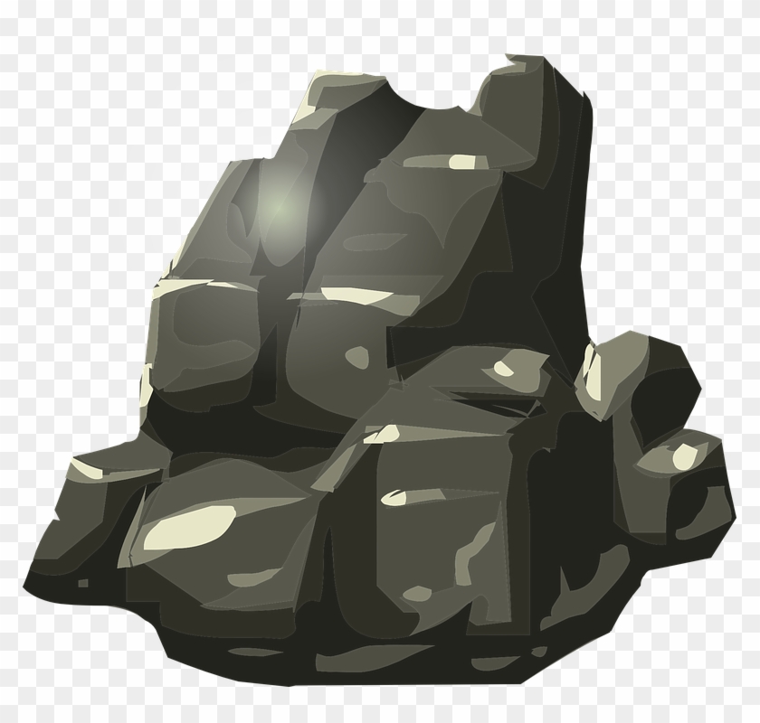 Big Rock Png - Black Stone Vector Png Clipart #5480805