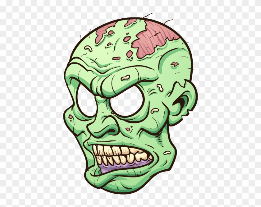 Zombie Cartoon Face : Vector Illustration Of Cartoon Zombie Face