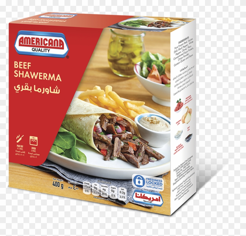 361901 Americana Beef Shawarma 400g Pack Design 3d - Convenience Food Clipart #5481496