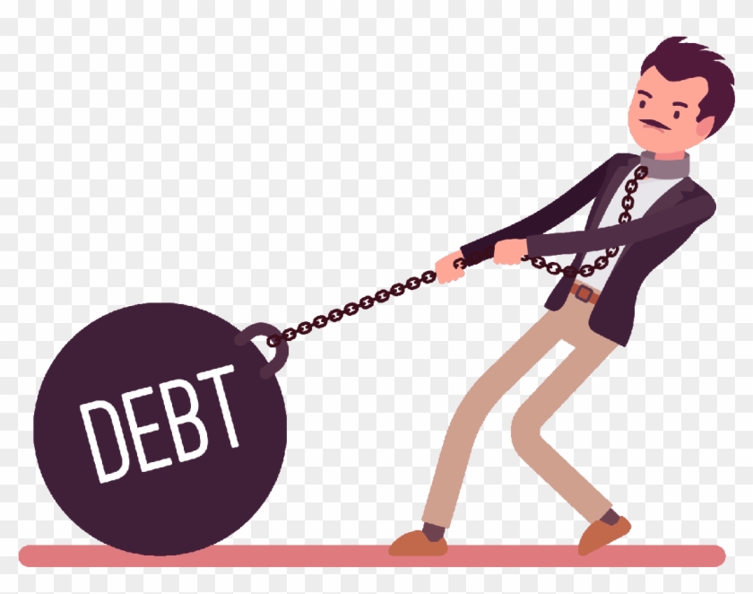 Debt Ball And Chain - Cartoon Lady With A Ball And Chain Clipart