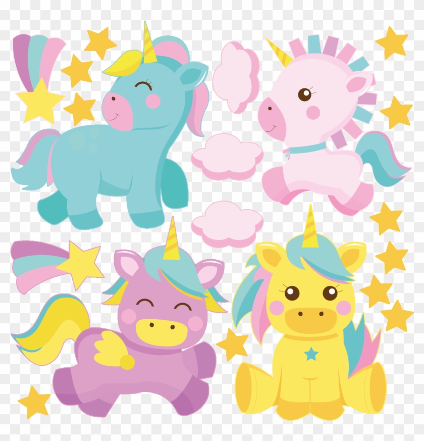 Sticker Les Licornes Bebes Ambiance Sticker Col Sand - Stickers Licorne Bebe Clipart