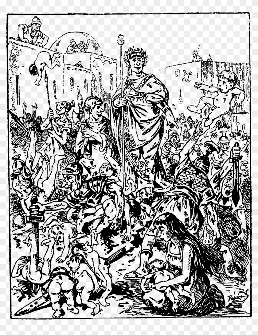 Hérode Fait Égorger 20000 Bébés Innocents Dans Bethléem - Illustration Clipart