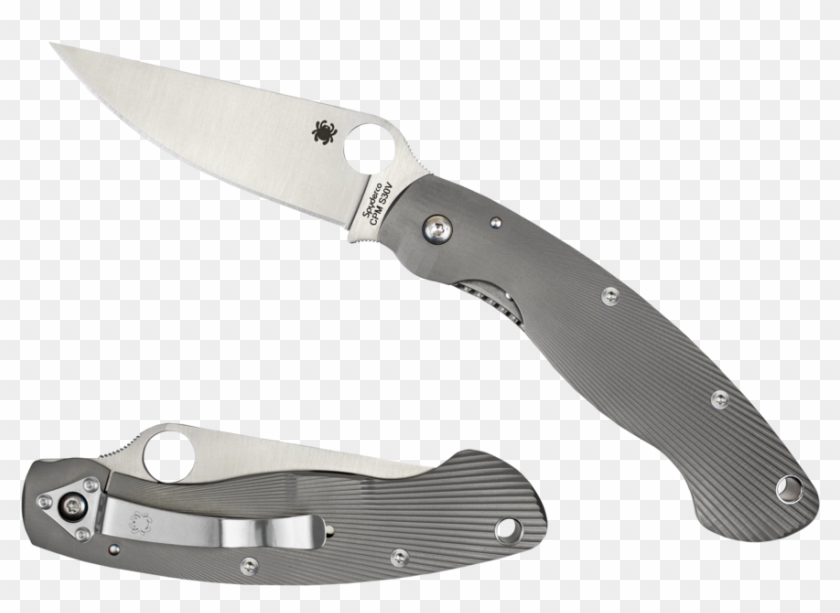Spyderco Military™ Model Titanium Fluted C36tif Spyderco - Spyderco Military Fluted Titanium Clipart