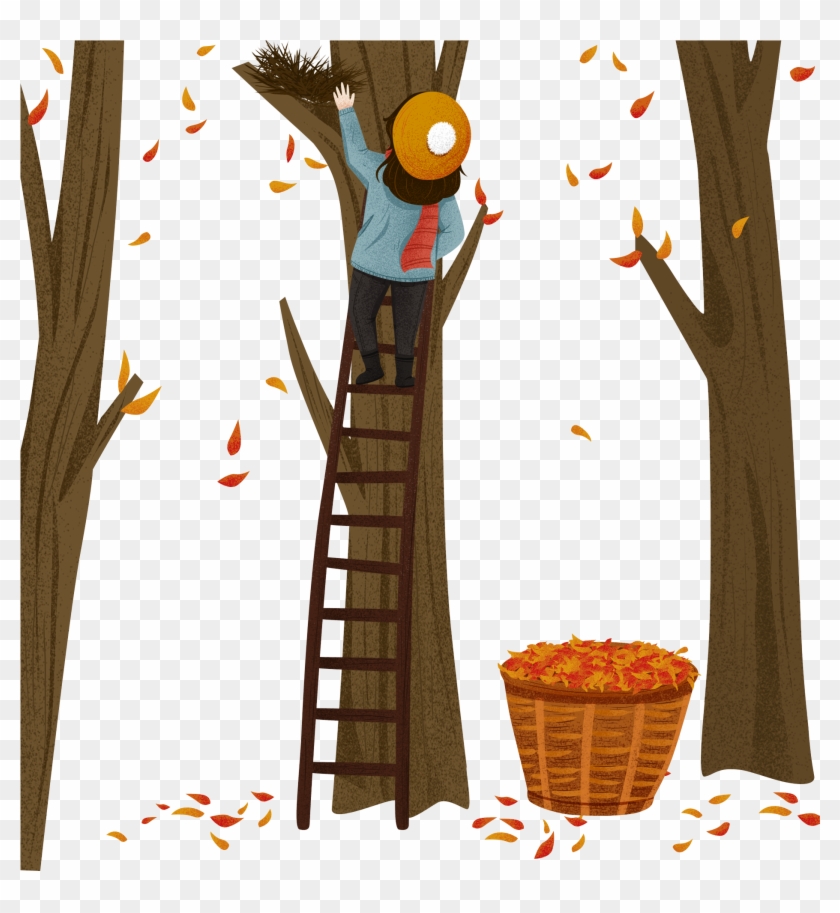 Cartoon Hand Drawn Illustration Climbing Ladder Png - التسلق كرتون Clipart #5483277