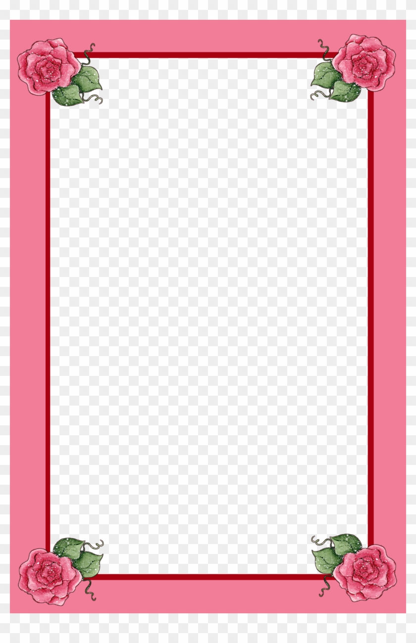 Pretty Rose Frame Page Borders, Borders And Frames, - Nice Border Frames Clipart #5484346