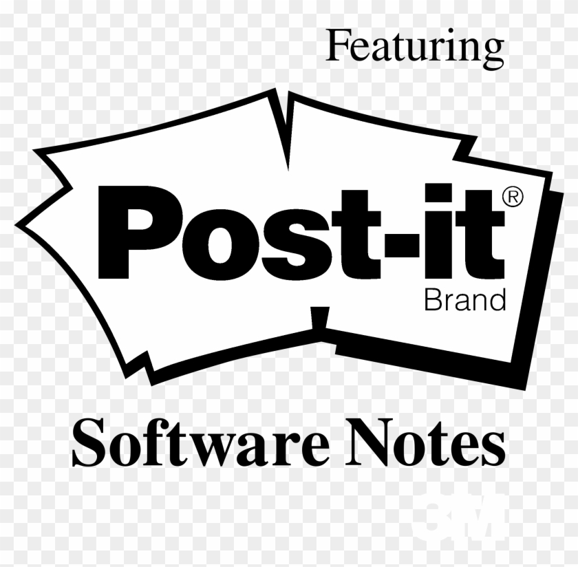 Post It Logo Black And White - Illustration Clipart #5485628