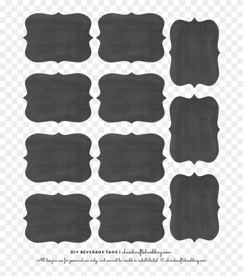 Diy Drink Tags Free Printable - Tag Shape Chalk Board Clipart - Png Download
