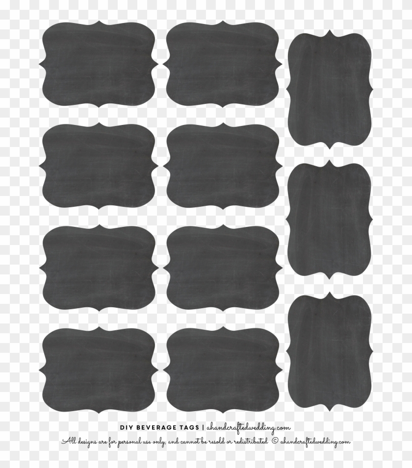 Diy Drink Tags Free Printable - Tag Shape Chalk Board Clipart - Png Download #5485792