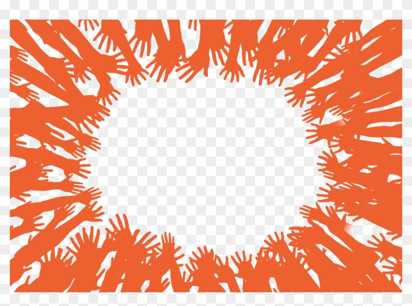 Brown Hands In A Circle On A White Background - Service As Action Clipart