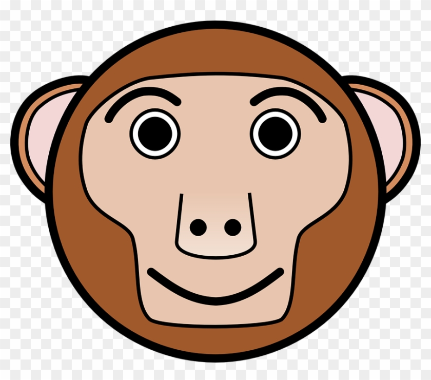 Head Monkey Brown Circle Animal Smile - Animal Rounded Clipart Face - Png Download