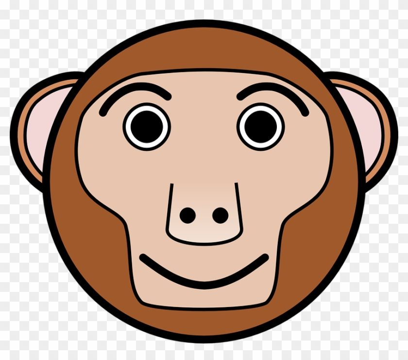 Head Monkey Brown Circle Animal Smile - Animal Rounded Clipart Face - Png Download #5486973