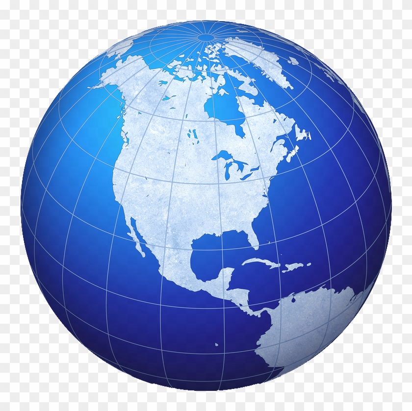 Mapamundi - Usa Canada On Globe Clipart #5487078