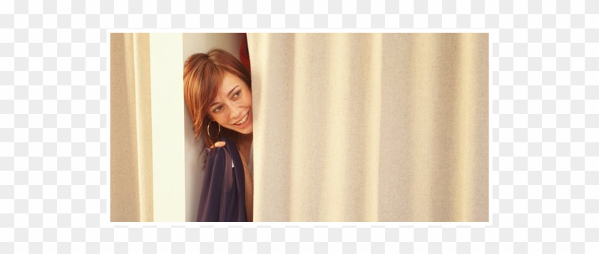 A Lady Checking The Drapes - Linens Clipart