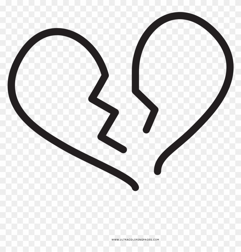 Dibujo De Corazn Roto Para Colorear - Line Art Clipart