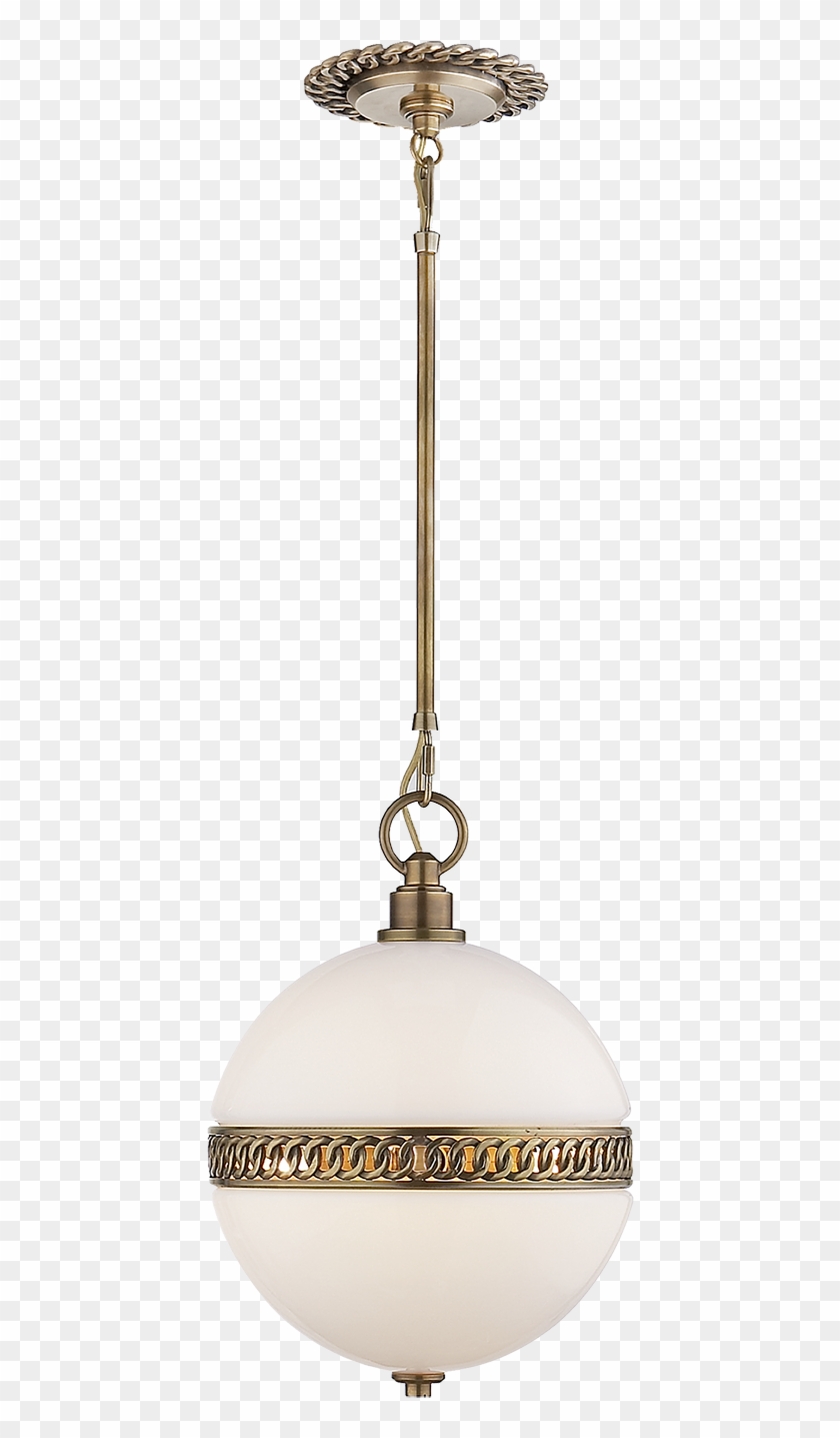 Hendricks Small Globe Pendant In Natural Brass With - Ceiling Clipart