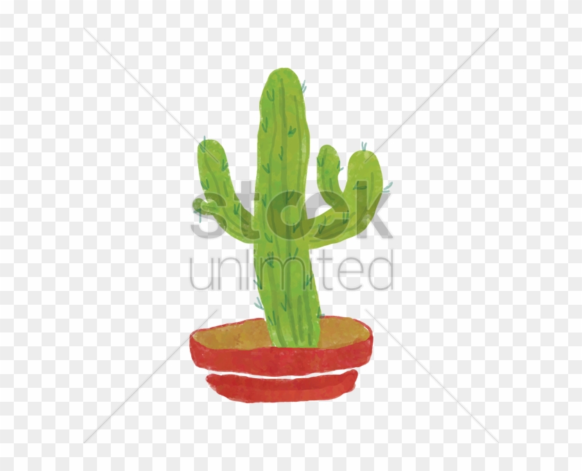 Cactus Vector Png - Water Color Prickly Pear Cactus Png Clipart #5488937
