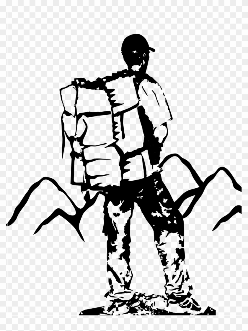 Mountains Tour Tourism - Hiking Drawing Png Clipart #5488985