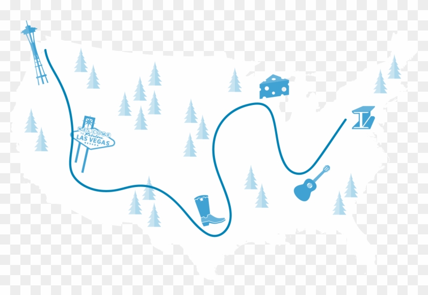 Your Road Trip Survival Kit - United States Map Vector Free Download Clipart