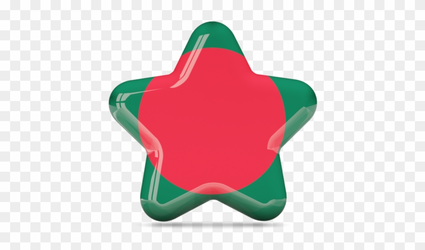 Illustration Of Flag Of Bangladesh - Puerto Rico Flag In A Star Clipart