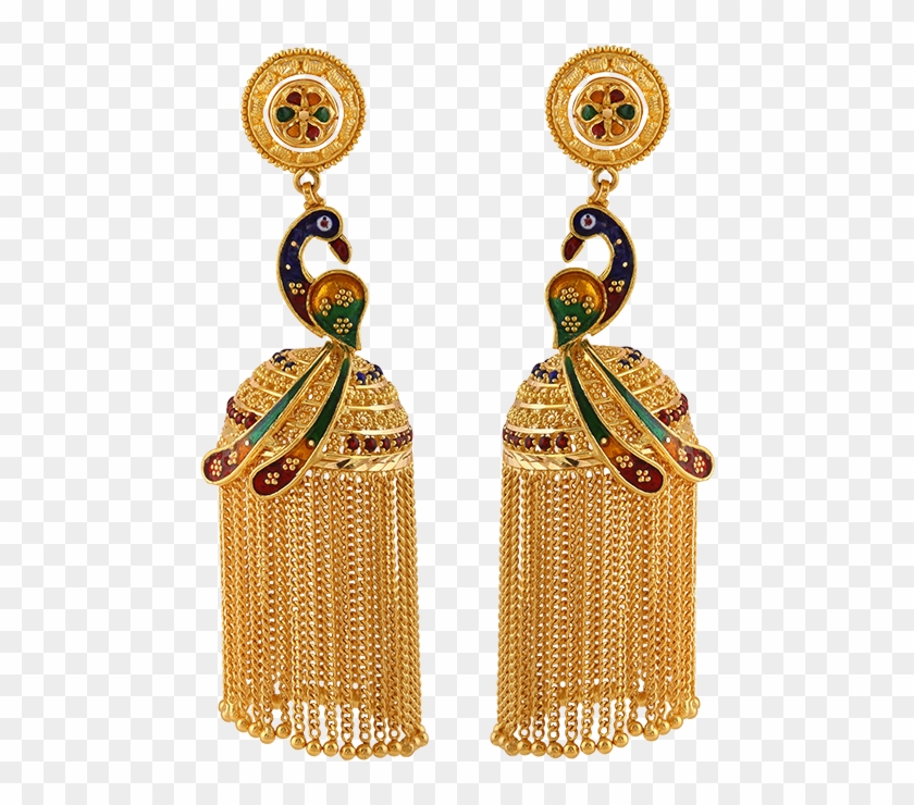 Stylish Pair Of Earrings With Traditional Enameled - Earrings Clipart