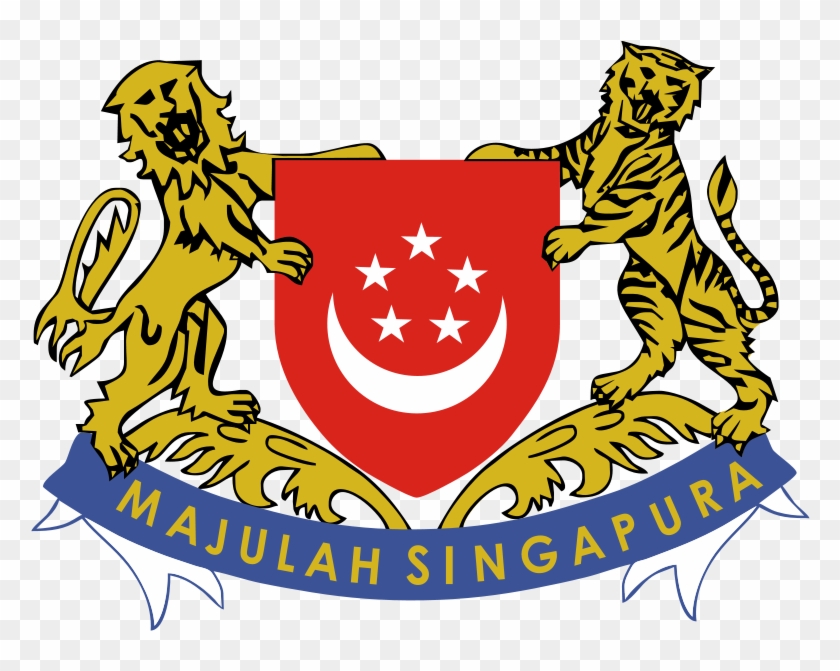 Coat Of Arms Of Singapuri - National Coat Of Arms Singapore Clipart #5491145