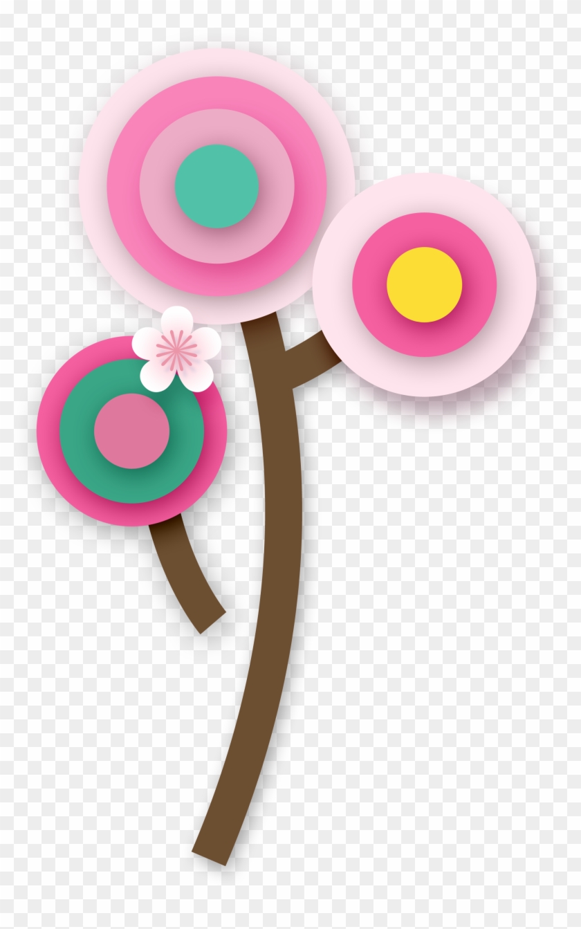 Hand Painted Cartoon Flat Flower Decoration Vector Clipart
