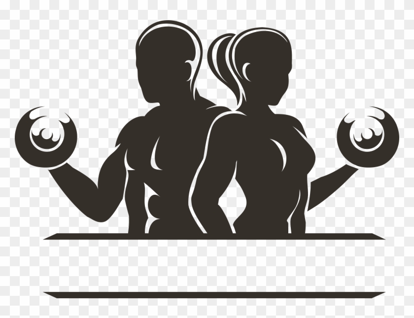 Physical Fitness Physical Exercise Fitness Centre Clip - Male Female Fitness Silhouette - Png Download #5491607