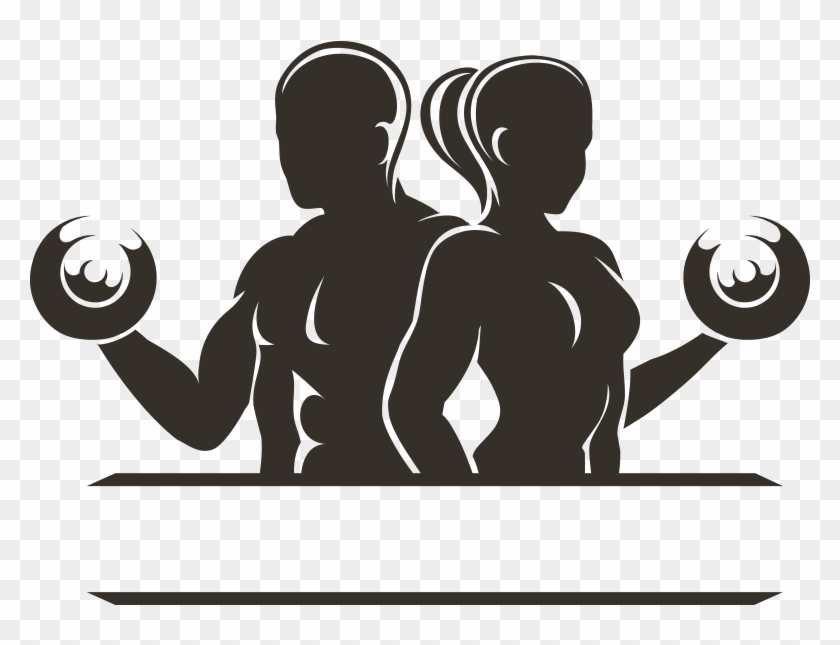 Physical Fitness Physical Exercise Fitness Centre Clip - Male Female Fitness Silhouette - Png Download