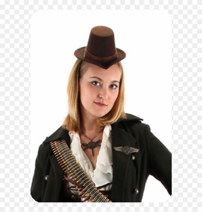 Brown Mini Victorian Top Hat At Step Out Of Time Steampunk - Costume Hat Clipart