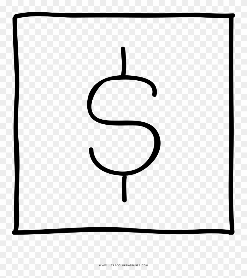 Dollar Sign Coloring Page - Dollar Sign Sketch Png Clipart #5492758