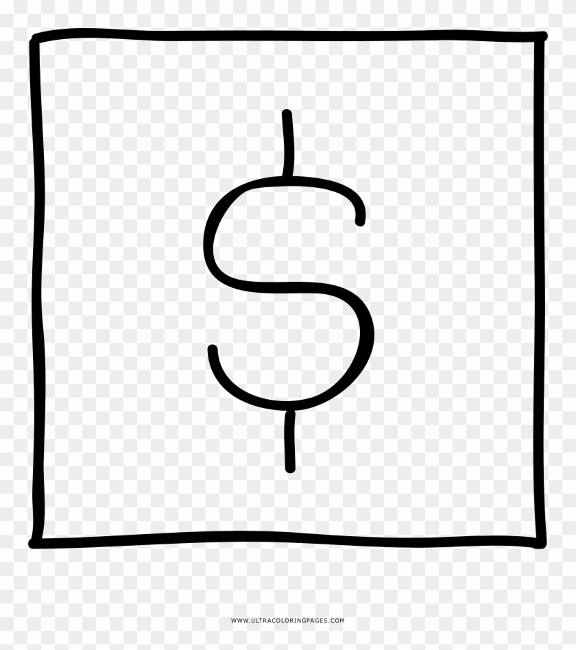 Dollar Sign Coloring Page - Dollar Sign Sketch Png Clipart