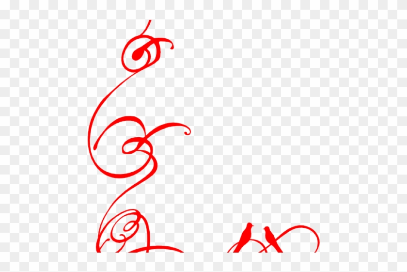 Swirls Clipart Red - Transparent Background Swirl Border - Png Download