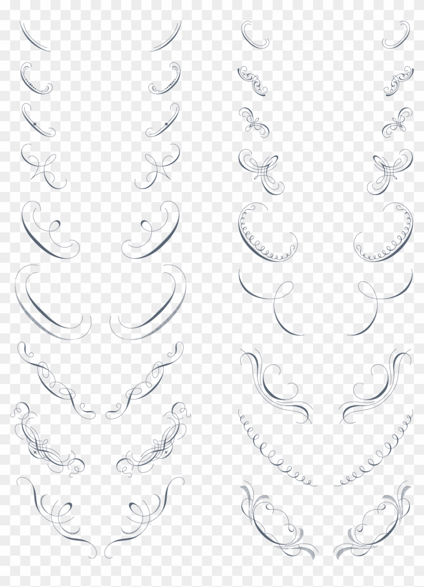 Preview All The Vector Ornaments, Traced By Hand From - Line Art Clipart #5493929